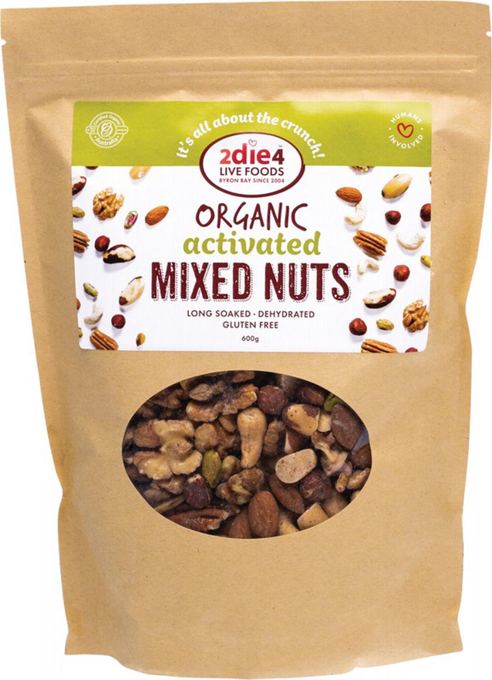 2Die4 Live Foods Organic Activated Nuts (Mixed with Fresh Whey) - 600g, 9340755000346