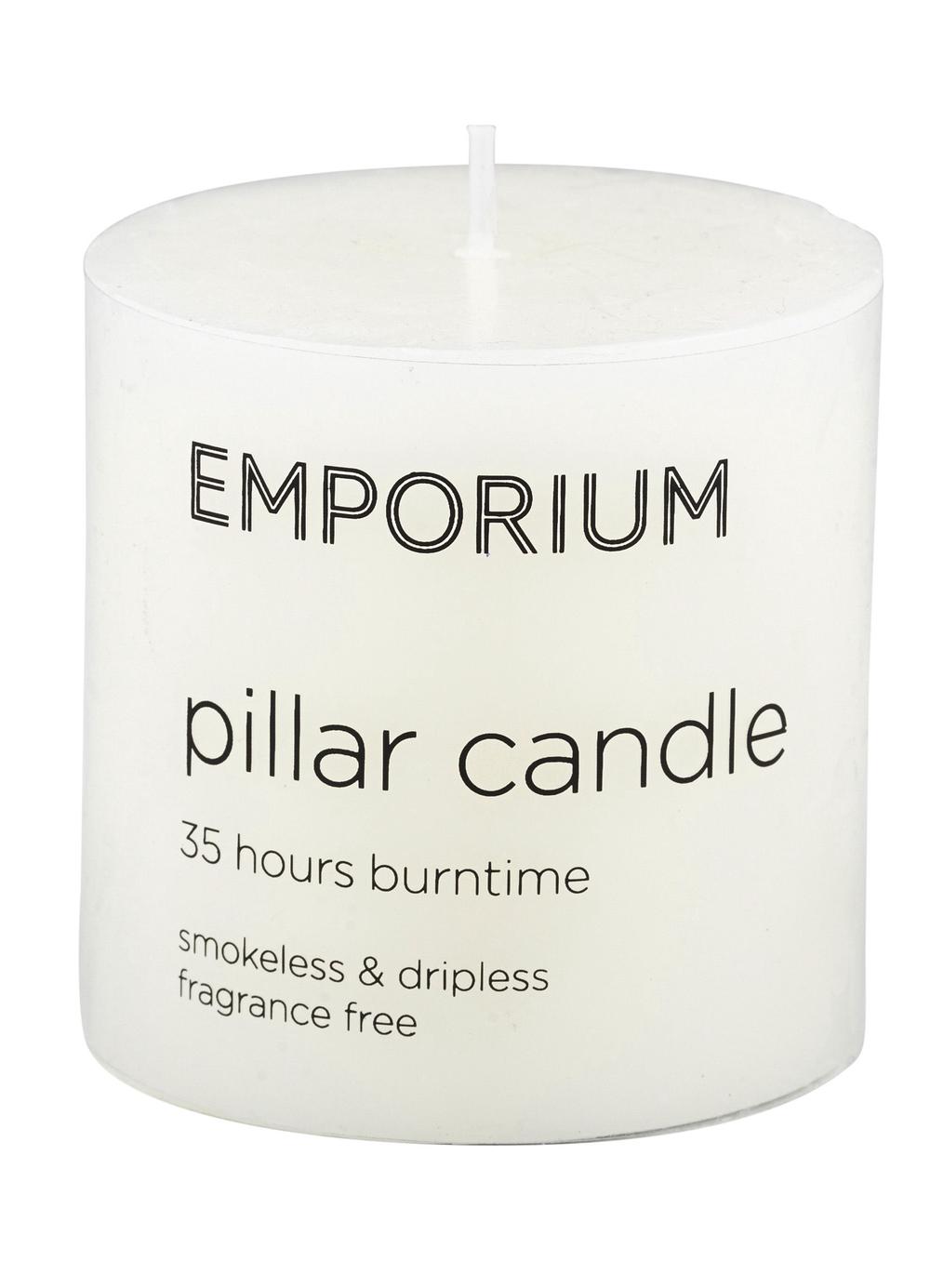 Emporium Pillar Candle (White) 7.5x7.5x7.5cm Buy online at The Nile