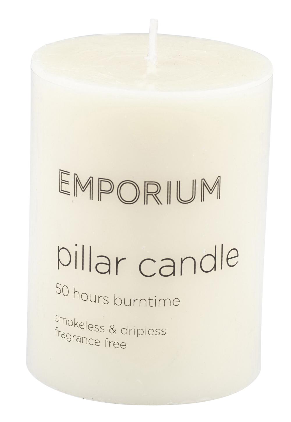 Emporium Pillar Candle (Ivory) 7.5x7.5x10cm Buy online at The Nile