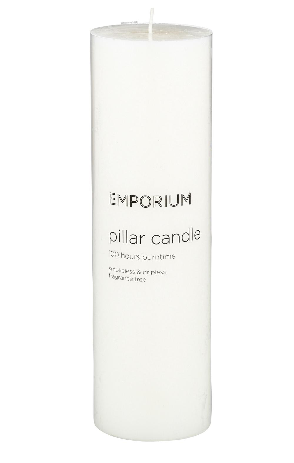 Emporium Pillar Candle (White) 7.5x7.5x25cm Buy online at The Nile