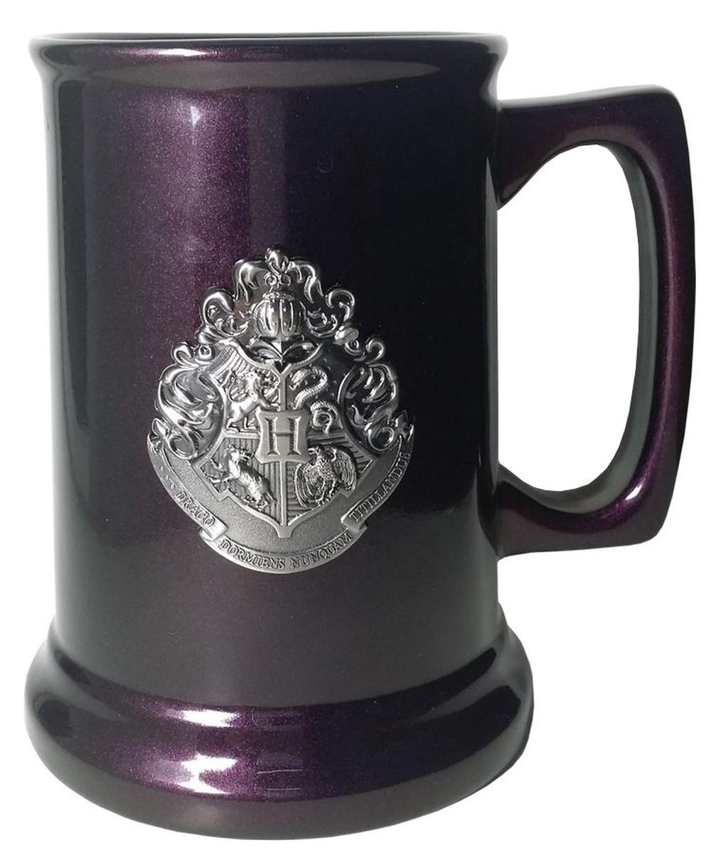 Hogwarts / Deathly Hallows Metallic Crest Tankard Mug - 484mL, 9342246014382