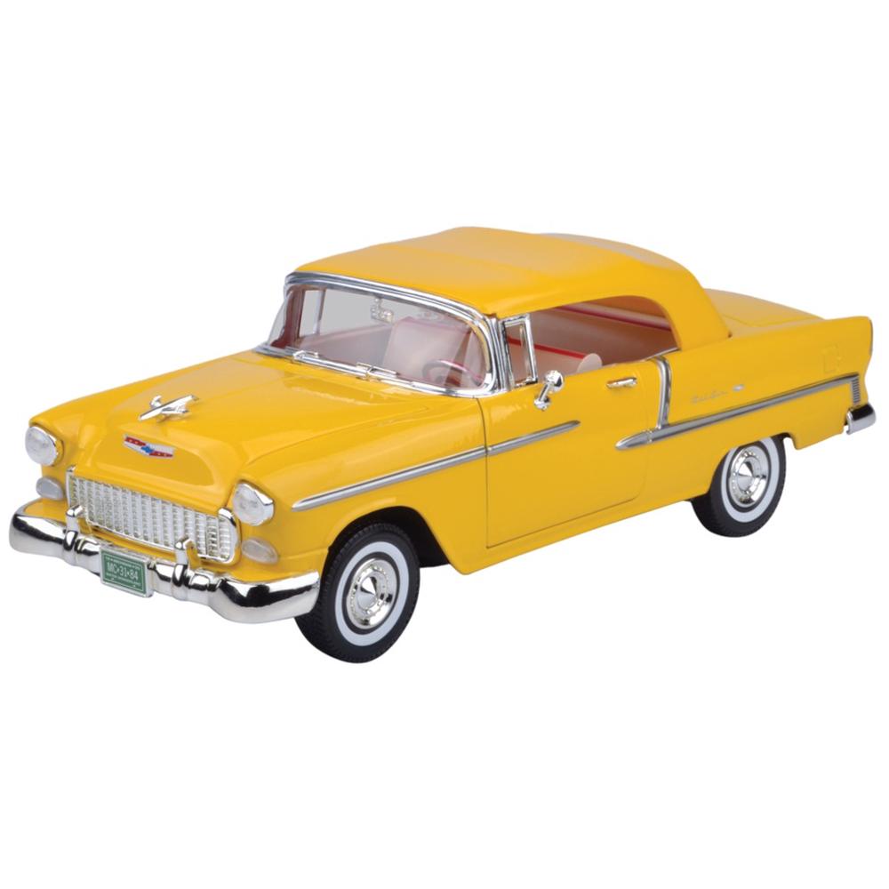 Timeless Legends - 1:18 1955 Chevy Bel Air (Convertible with Soft Top) (Yellow), 9342246025401