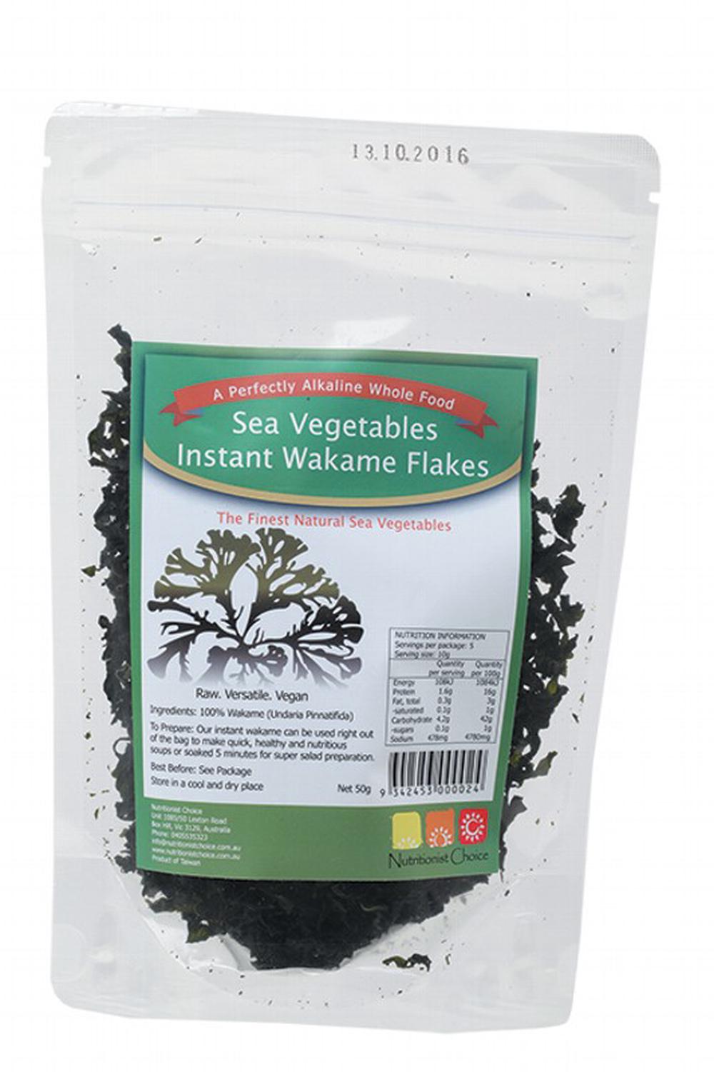 Sea Vegetables Wakame Flakes - 50g, 9342453000024