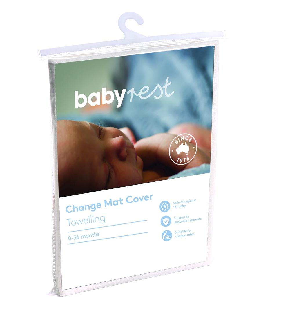 Babyrest Deluxe Towelling Change Mattress Cover Boori (Beige) 800 x