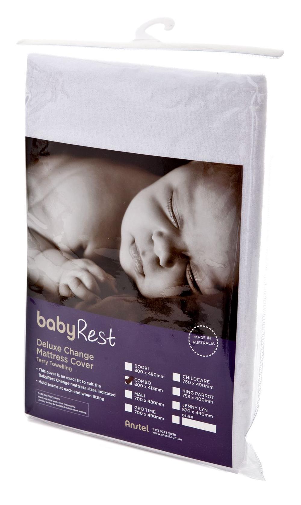 Babyrest Deluxe Towelling Change Mattress Cover Childcare (White) 750