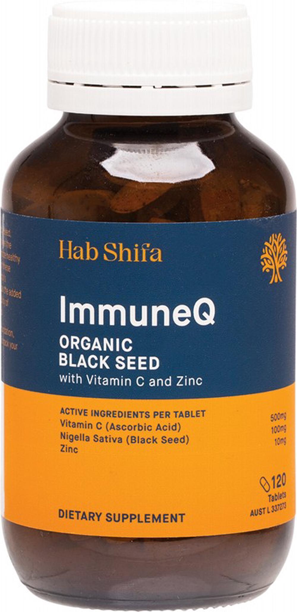 ImmuneQ Organic Black Seed with Vitamin C & Zinc, 120 Tabs, 9345616000343