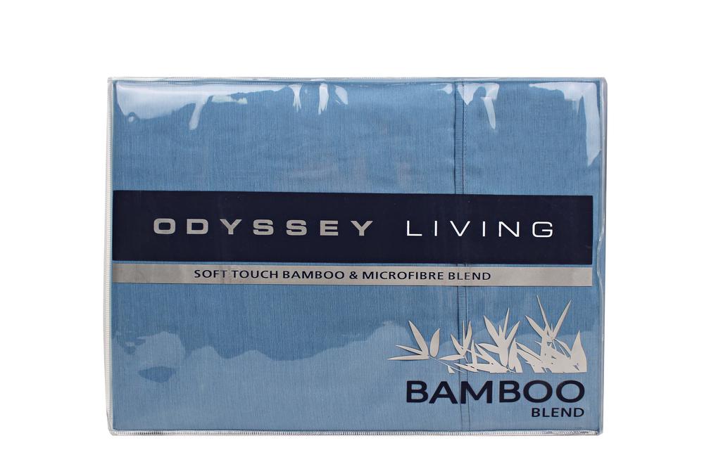Odyssey Bamboo Microfibre Blend Sheet Set (Sterling Blue) - King, 9345709067581