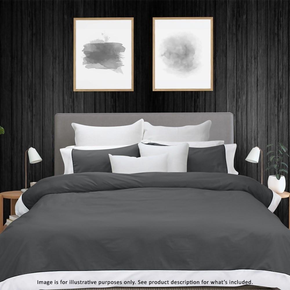 Bas Phillips 250TC Breathe Cotton Quilt Cover Set (Charcoal) - Queen, 9345709092927