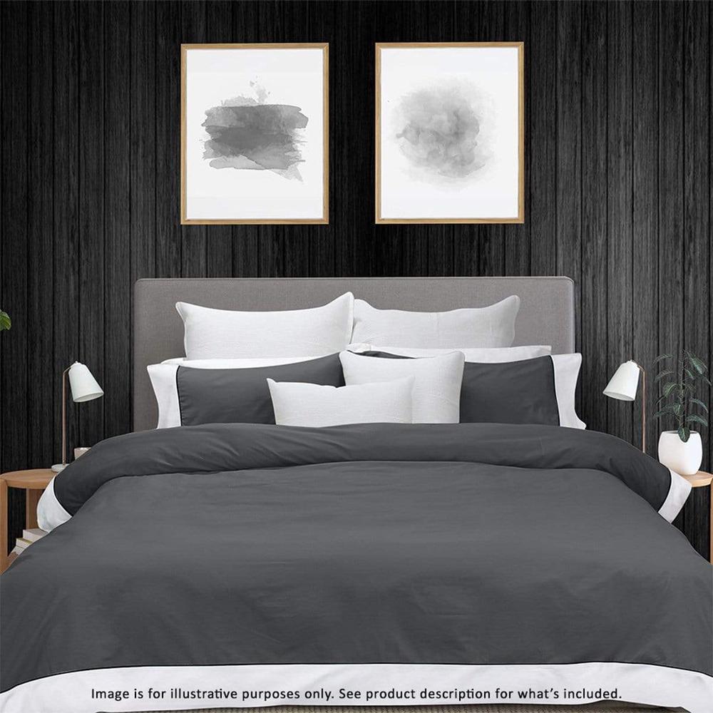 250TC Breathe Cotton Quilt Cover Set (Charcoal), 9345709092965