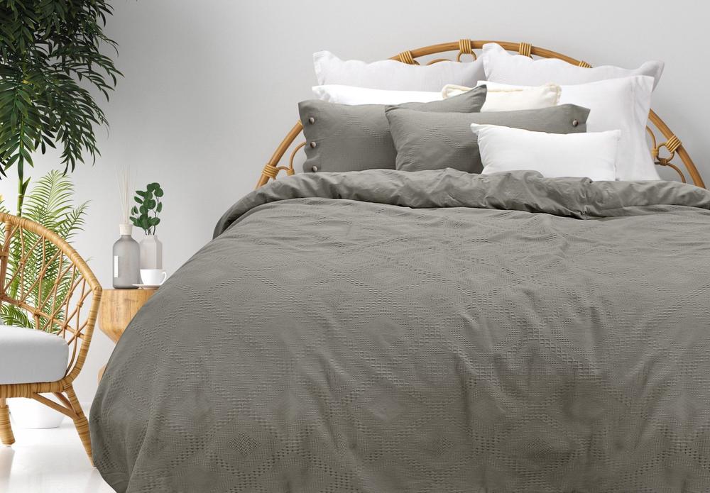 Bas Phillips Sienna Cotton Quilt Cover (Charcoal) Double Buy online