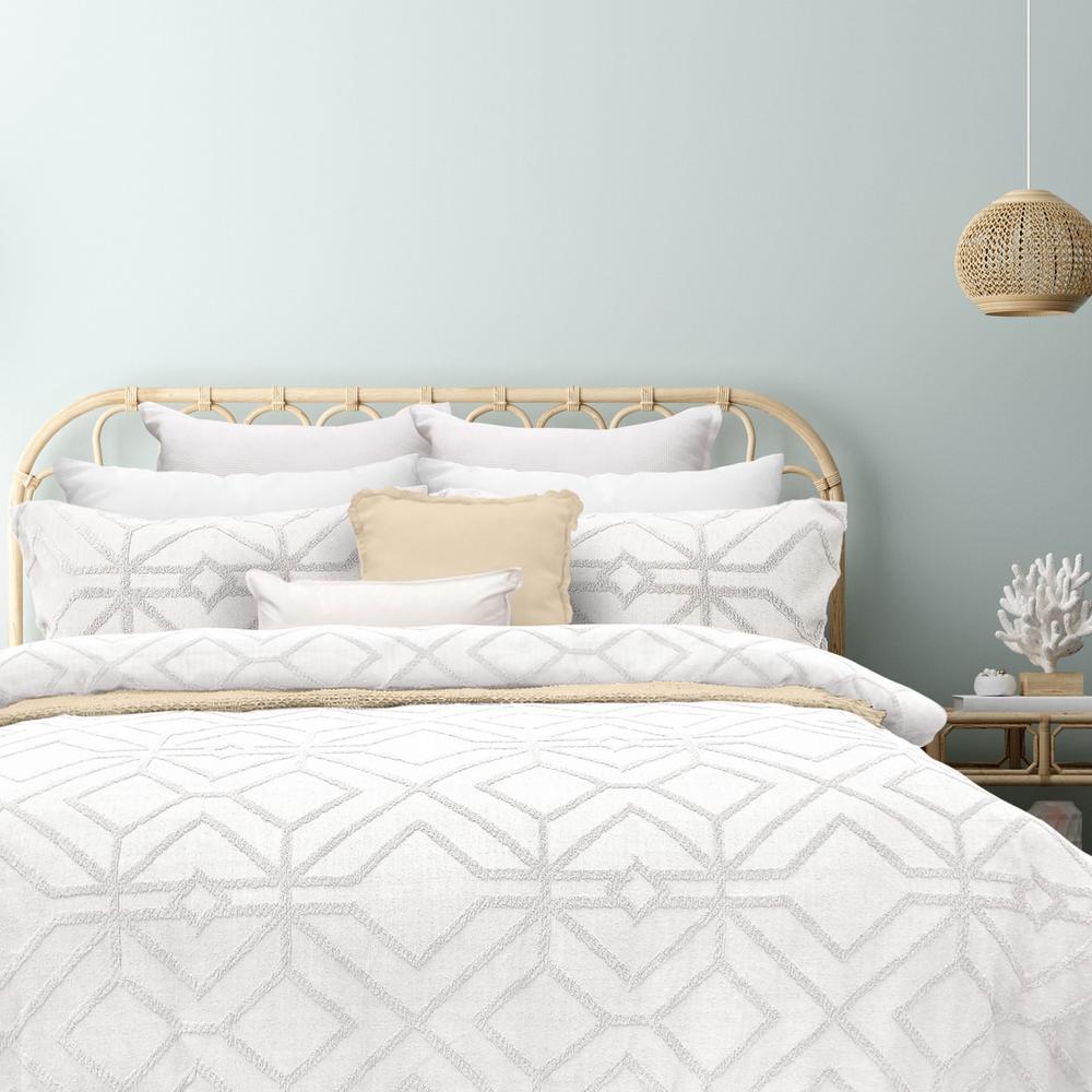 Bas Phillips Kalinda Tufted Quilt Cover Set (White) Queen Buy