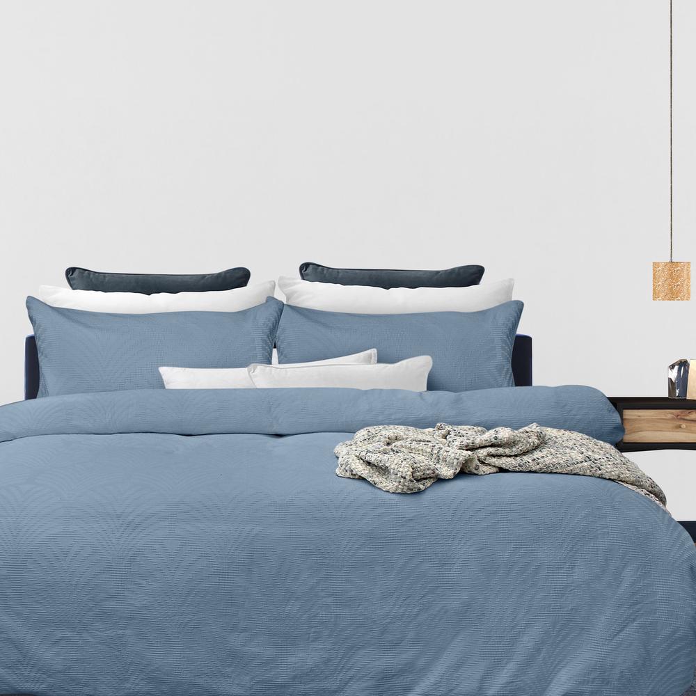 Bas Phillips Gatsby Cotton Jacquard Quilt Cover Set (Ocean Blue