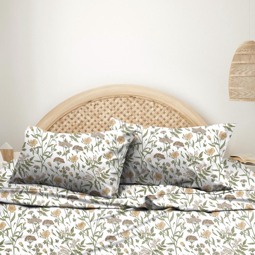 Odyssey Living Thermal Flannel Print Sheet Set (Botanical) Queen