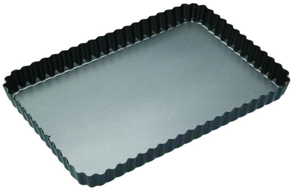 Non-Stick Loose Base Fluted Rectangular Flan/Quiche Tin - 32x22x3cm, 9345869163970