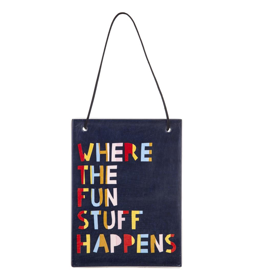 Fun Stuff Wall Plaque (Blue) - 19.5x0.5x14.5cm, 9345869243092