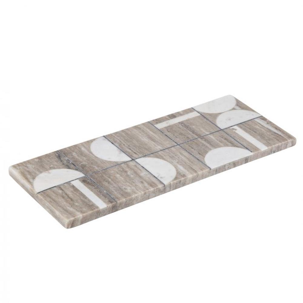 Spliced Marble Serving Board (Beige/White) - 40x16x1.5cm, 9345869250601