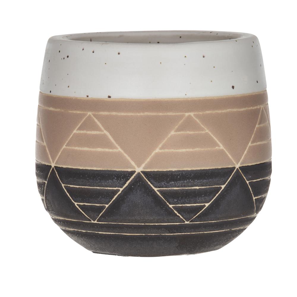 Elio Planter (White/Salmon/Grey) - 19x18x18cm, 9345869253275
