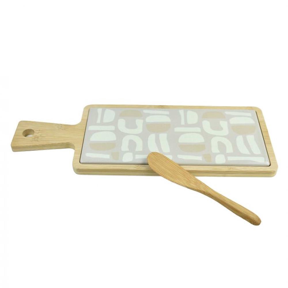 Relic Serving Paddle with Spreader (White/Natural) - 32x12x1cm, 9345869253893
