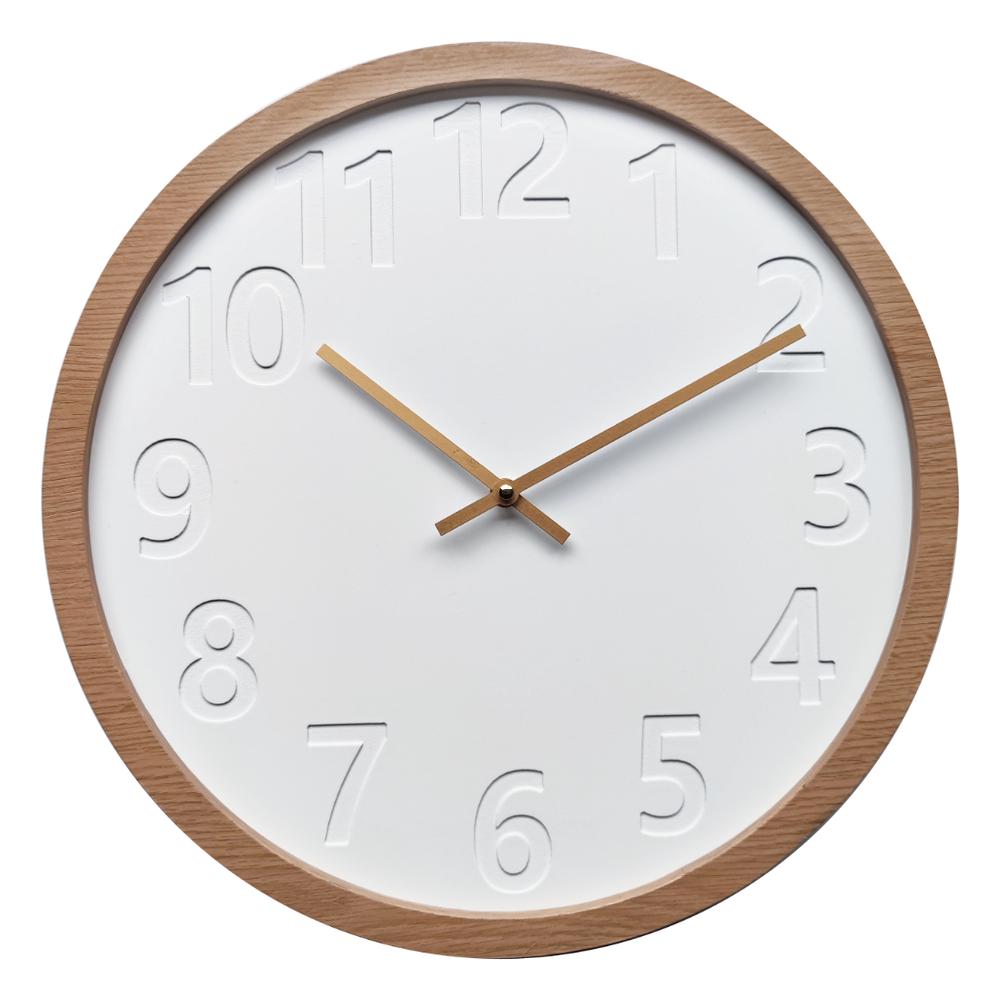 John Wall Clock (White/Natural) - 42x3.5x42cm, 9345869255910