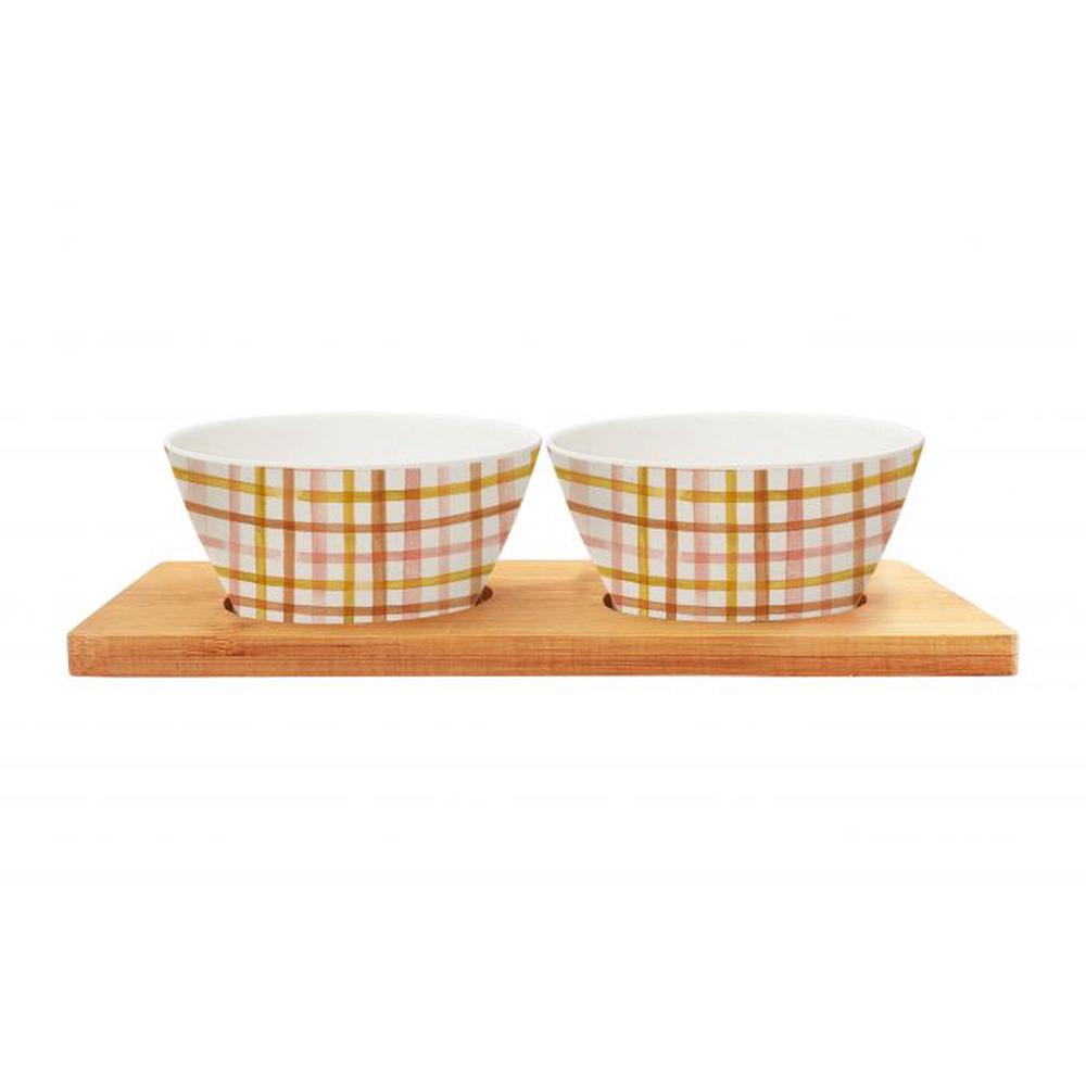 Maisie Dip Bowls on Bamboo Tray, Set of 2, 9345869261775