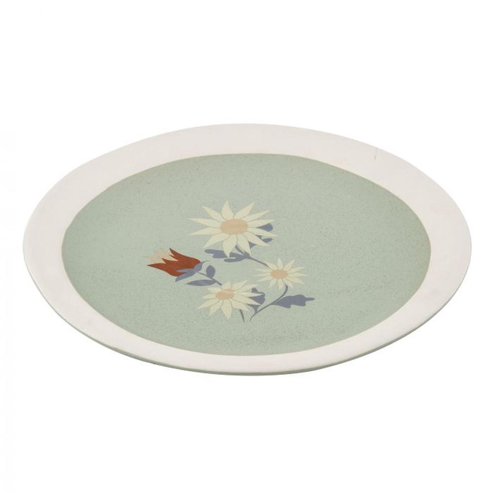 Colette Round Platter (Sage Speckle/ White/Natural) - 34x34x2.8cm, 9345869262017