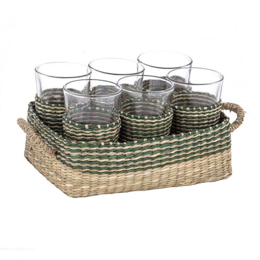 Academy Thomas Basket and Tumblers (Natural/Green) Buy online at The Nile