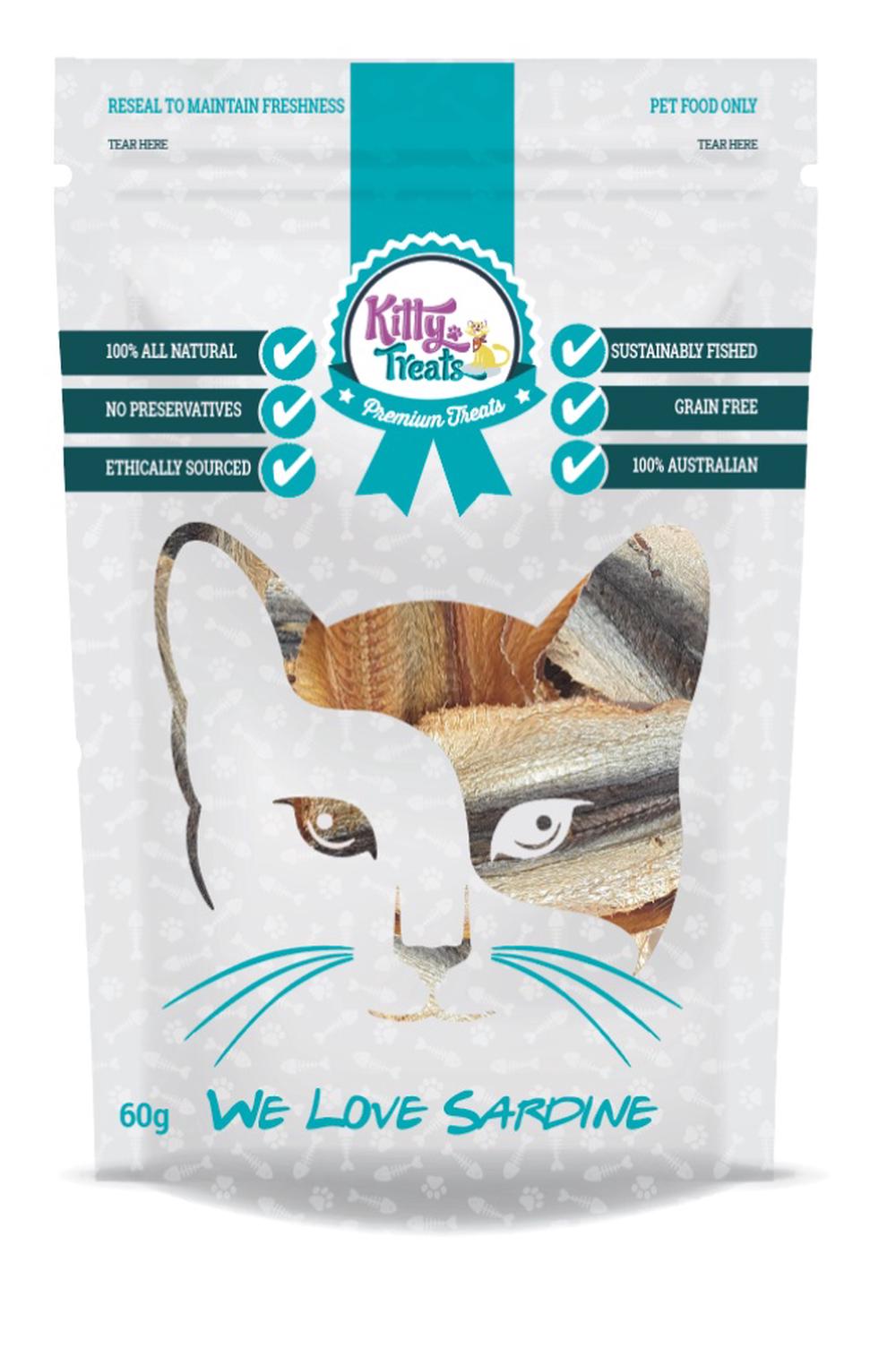 Pooch Treats Kitty Treats Sardines - 60g, 9346986010765