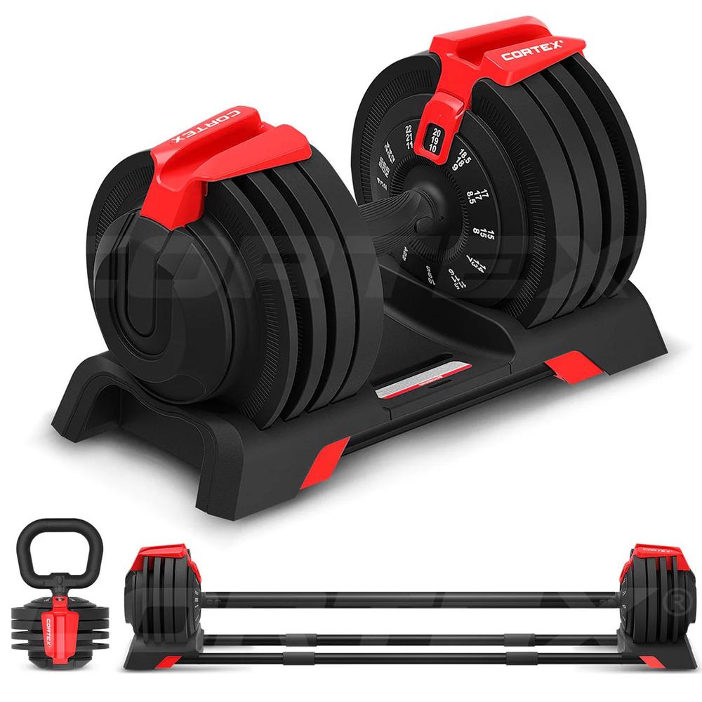 Cortex Revolock V2 24kg Adjustable Steel Dumbbell Barbell Kettlebell All-in-One (Single) by Cortex - ISBN: 9347166074669