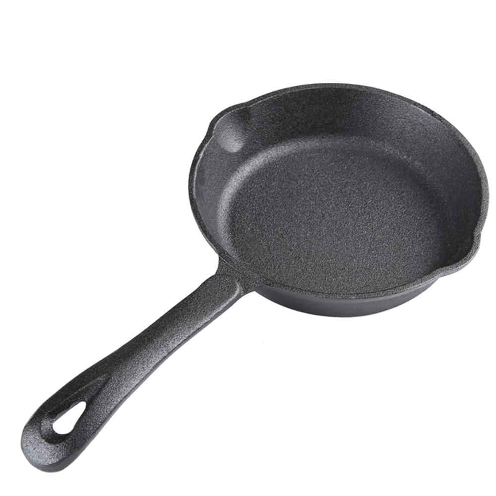 Gourmet Kitchen Cast Iron Frypan with Vegetable Oil Coating Skillet (Black) - 17cm, 9347563000209