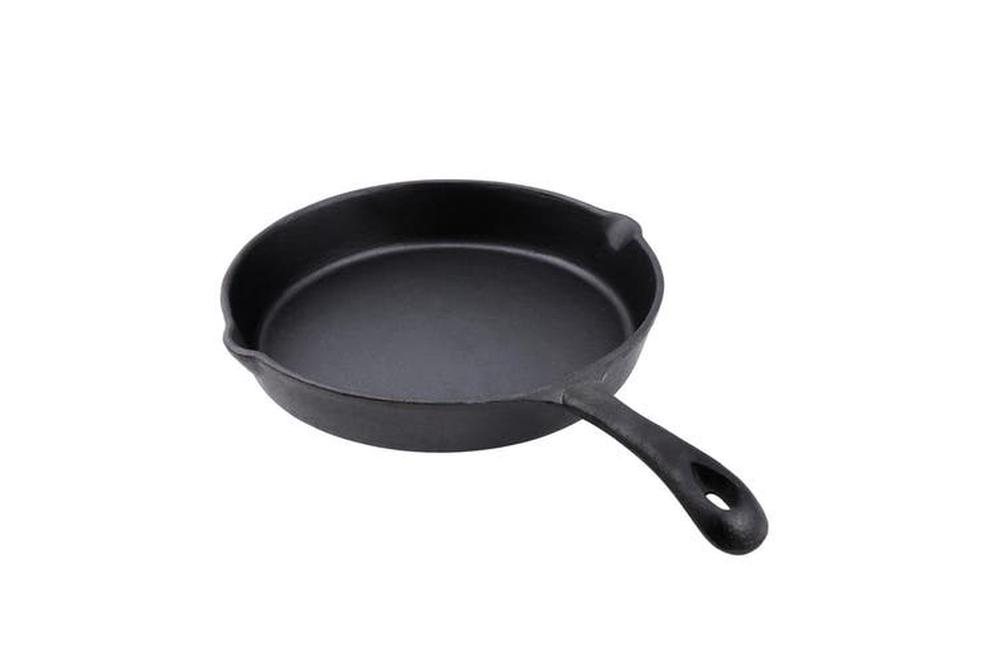 Gourmet Kitchen Cast Iron Frypan with Vegetable Oil Coating Skillet (Black) - 26cm, 9347563000223