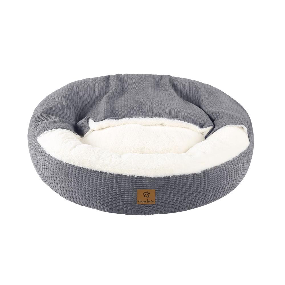 Charlie's Snuggle Hooded Pet Nest (Silver) - Large, 9347563003811