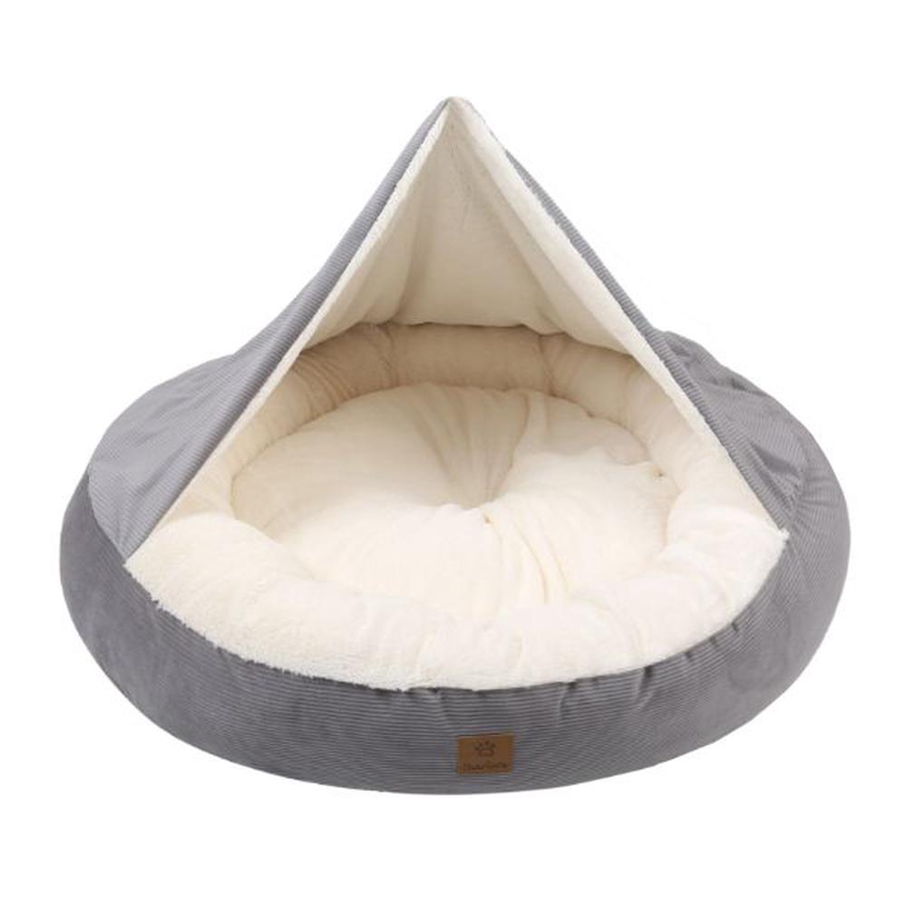 Hooded Corduroy Snookie Pet Nest (Grey), 9347563005860