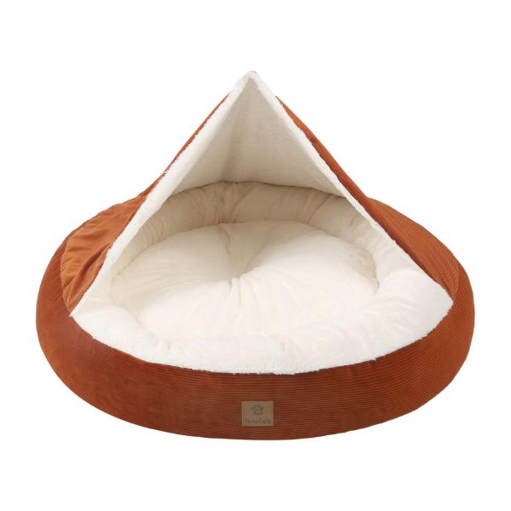 Hooded Corduroy Snookie Pet Nest (Terracotta), 9347563005891