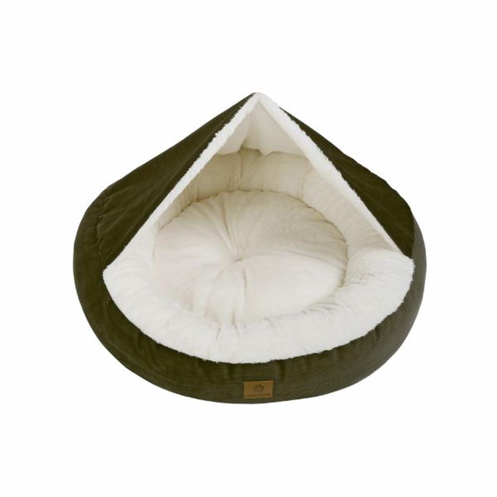 Hooded Corduroy Snookie Pet Nest (Olive), 9347563005952