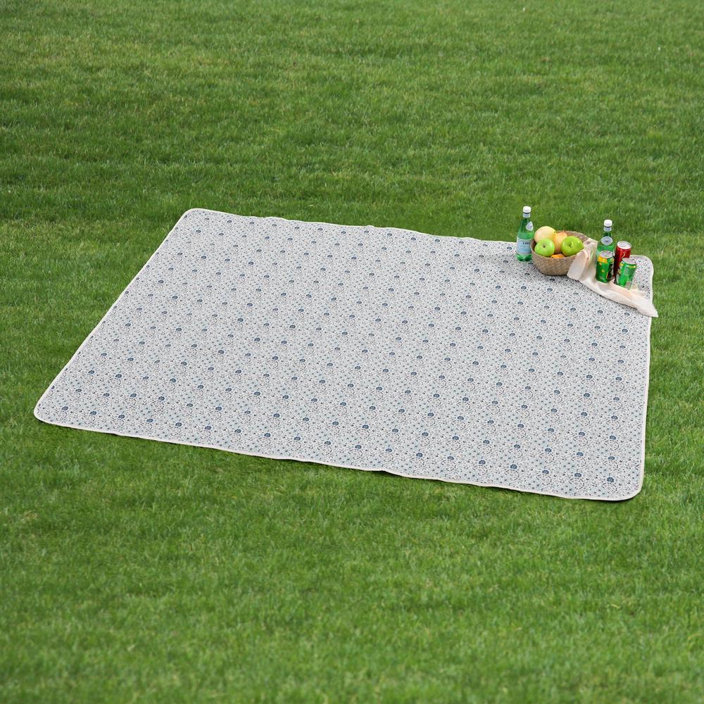 Cotton Top Picnic Rug (Blue Mosaic) - 200x150cm, 9347563006218