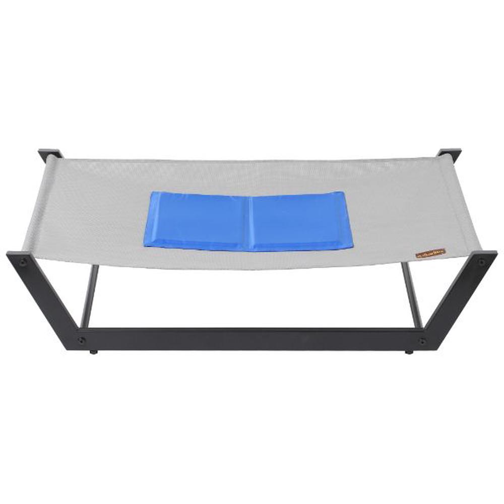 Charlie's Pet Elevated Trampoline Pet Bed with Gel Cooling Mat (Grey