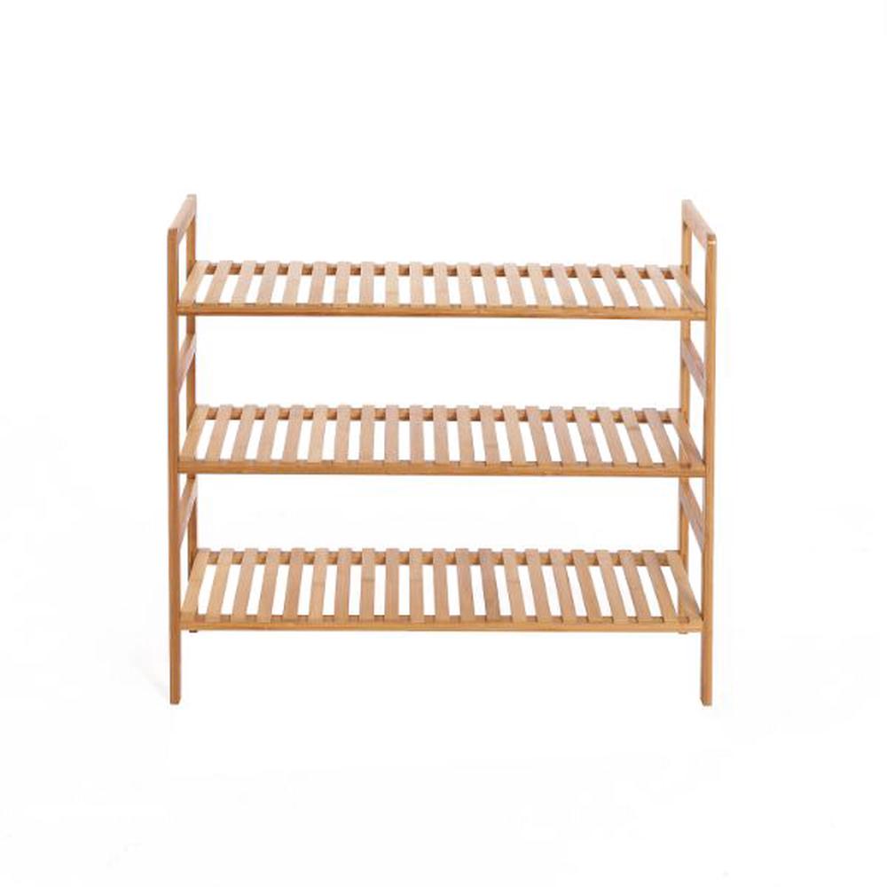 Sherwood Home 3-Tier Essential Natural Bamboo Shoe Rack (Light Brown), 9347563006980