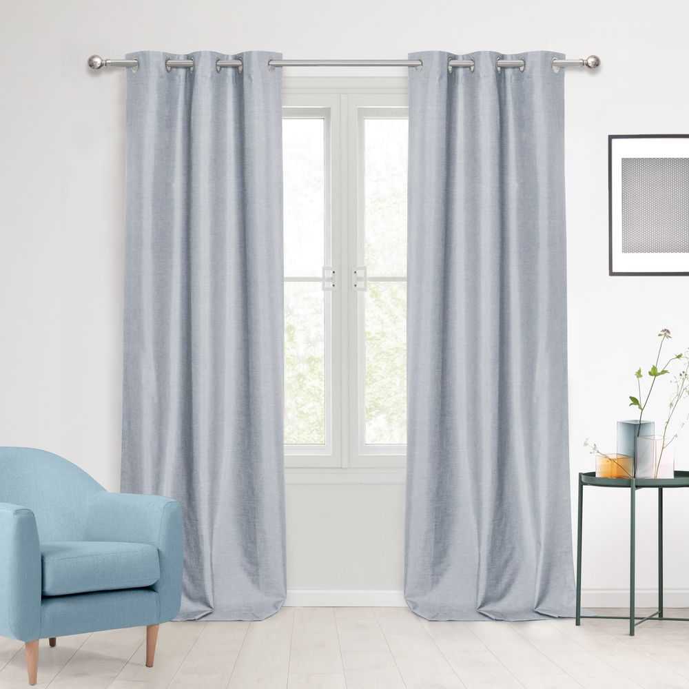 Sherwood Home Faux Linen 100% Blockout Eyelet Curtains, 2 Pack (Ocean) - 225x223cm by Sherwood - ISBN: 9347563007987