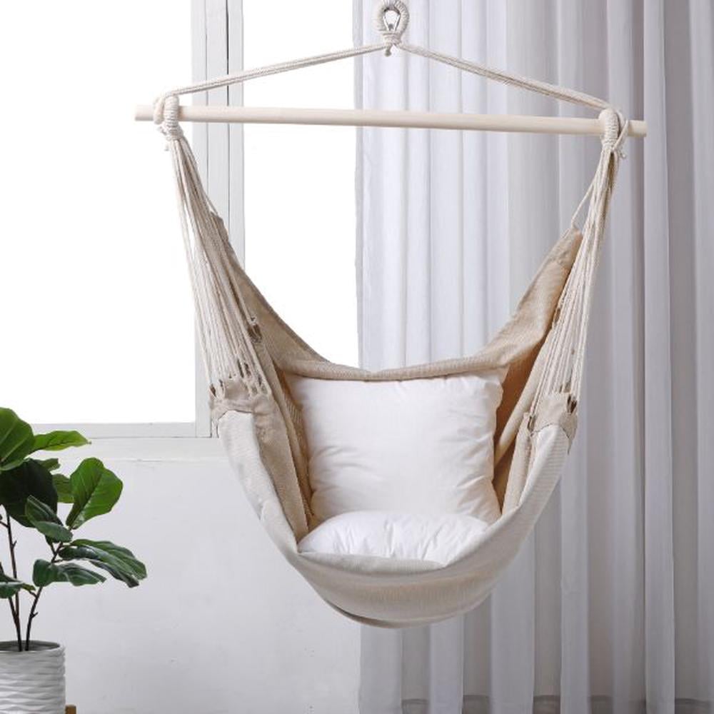 Sherwood Home Indoor and Outdoor Hammock Chair Swing (Natural Beige ...