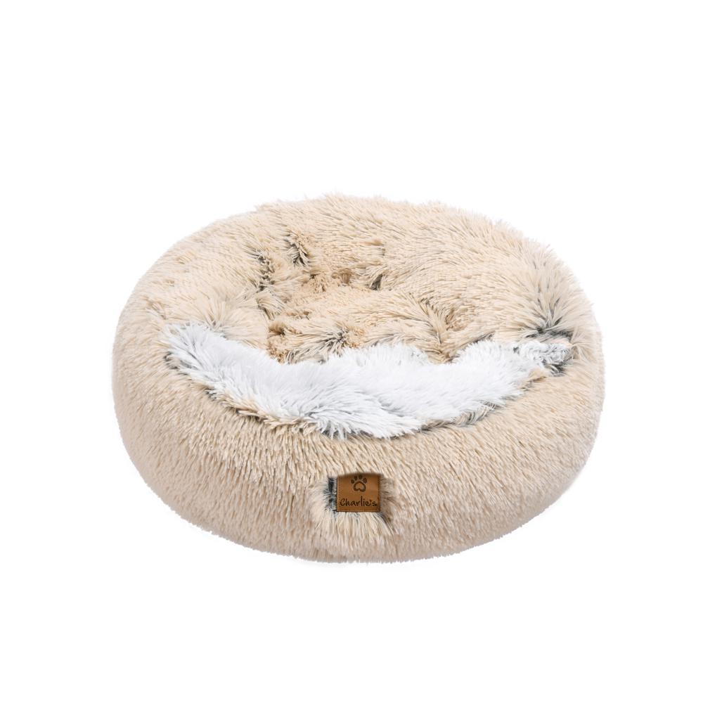 Charlie's Pet Hooded Pet Nest Bed (Cream & White) - Small, 9347563008342
