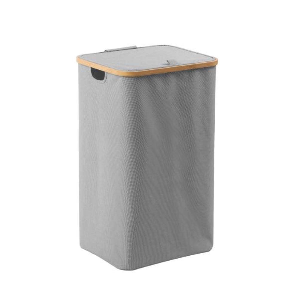 Sherwood Home Linen and Bamboo Laundry Hamper with Cover (Dark Grey) Tall Rectangular Buy