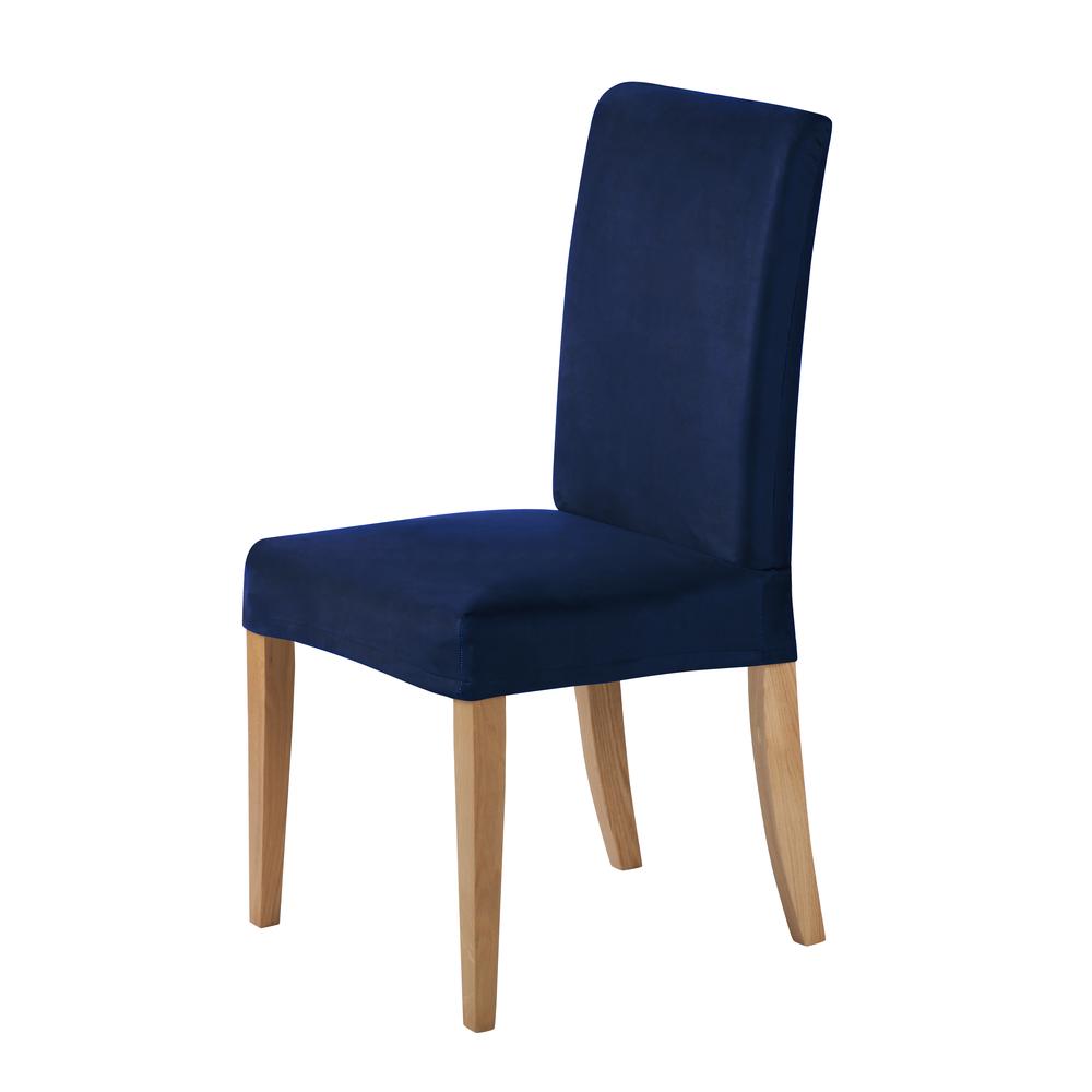 Suede Dining Chair Cover (Dark Blue), 9347563008496