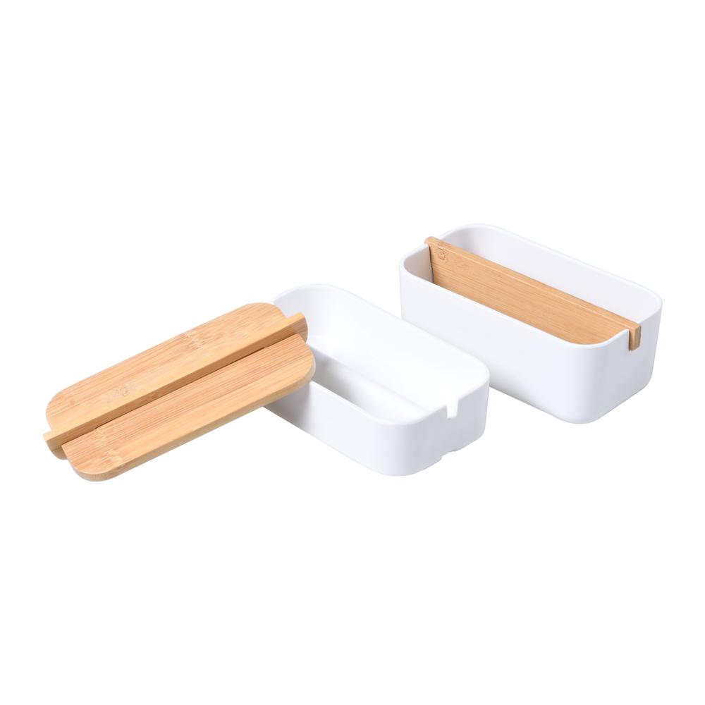 Bamboo Double Layer Jewellery Box (White), 9347563008748