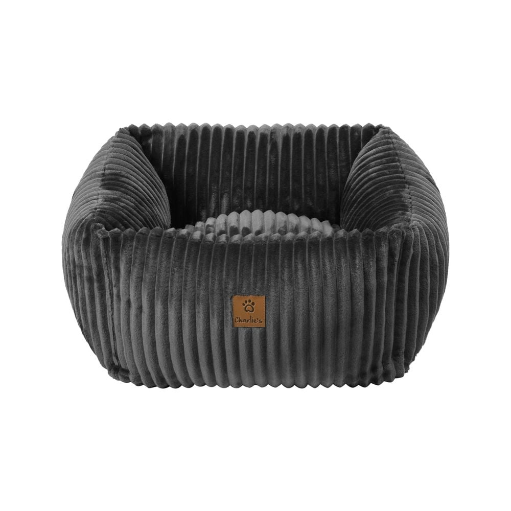 Charlie's Pet Ascher Plush Corduory Square Pet Nest (Grey) - Small by Charlie's Pet - ISBN: 9347563010970