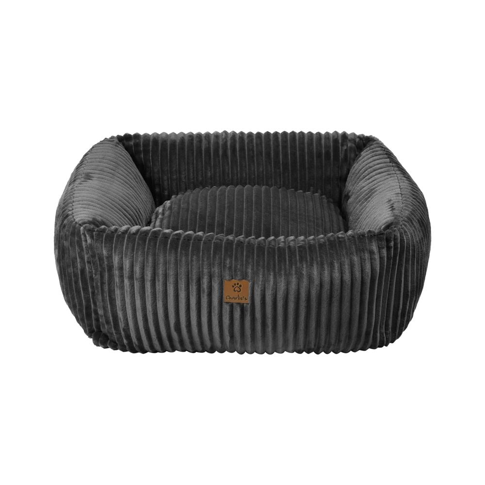 Charlie's Pet Ascher Plush Corduory Square Pet Nest (Grey) - Medium by Charlie's Pet - ISBN: 9347563010987