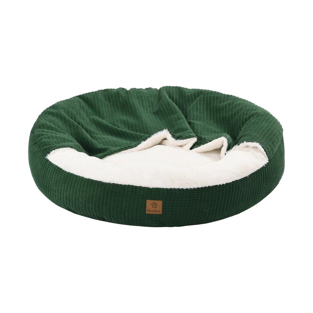 Charlie's Pet Cushioned Hooded Nest (Eden Green) - Large, 9347563011168
