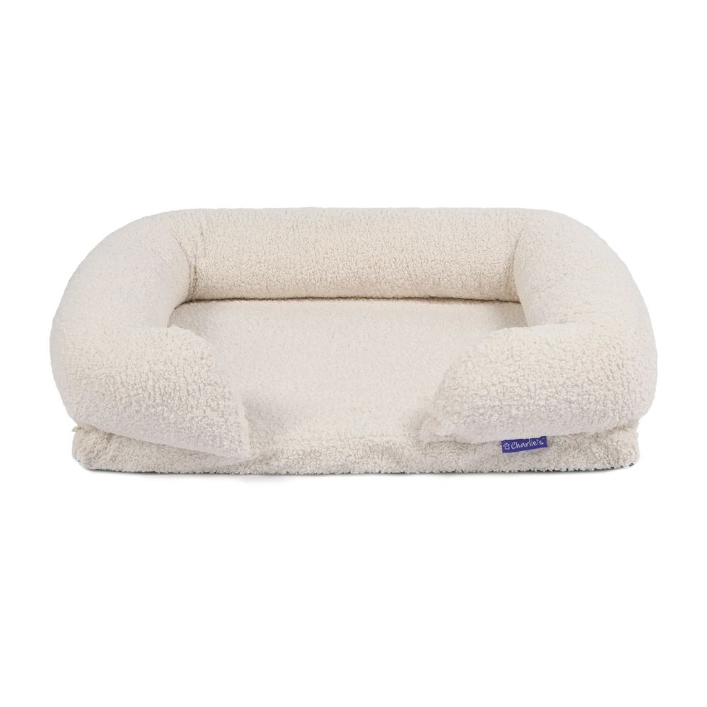 Charlie's Pet Teddy Fleece Memory Foam Sofa Dog Bed with Bolster (Cream) - Small by Charlie's Pet - ISBN: 9347563011779