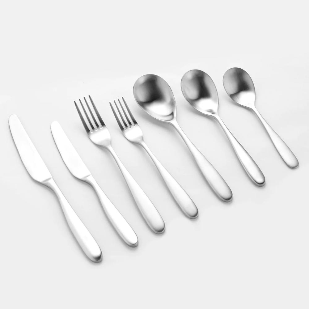 Sherwood Nouveau Matte Cutlery Set, 56 Piece (Silver), 9347563011892