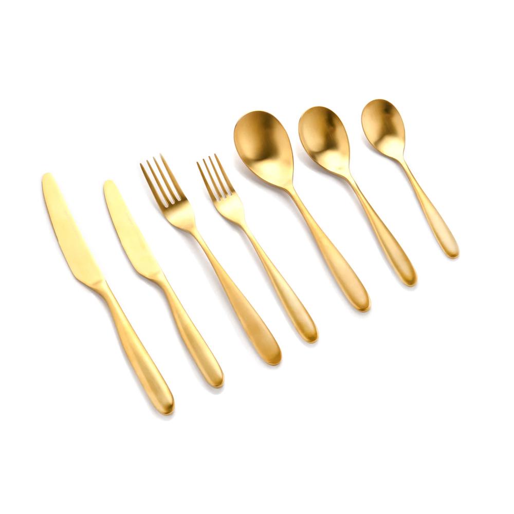 Sherwood Nouveau Matte Cutlery Set, 56 Piece (Gold), 9347563011915
