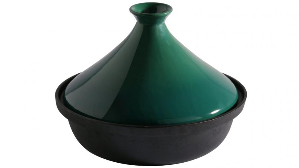 Gourmet Kitchen Signature Cast Iron Tagine with Ceramic Lid (Ombre